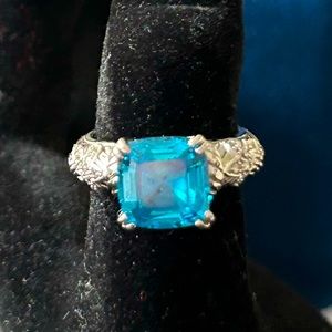 Judith Ripka Sterling silver blue topaz ring